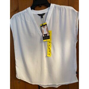 Banana Republic Women's White Lightweight Sleeveless Pullover Blouse S Classic